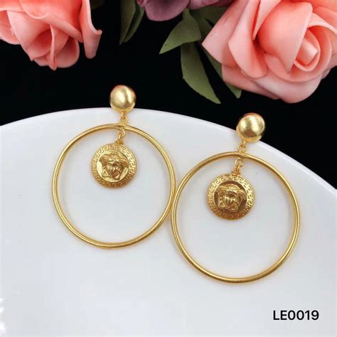 versace earrings medusa|versace medusa hoop earrings.